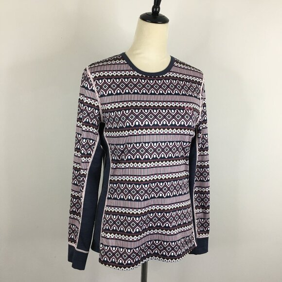 KARI TRAA Multi Color Printed Lune Long Sleeve Ski Base Layer Top Shirt - Picture 1 of 7